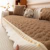 Winter French Chenille Premium Non-Slip Tassel Sofa Cushion Cover Universal Pad For Irregular Patchwork Thicken Sofa Backrest