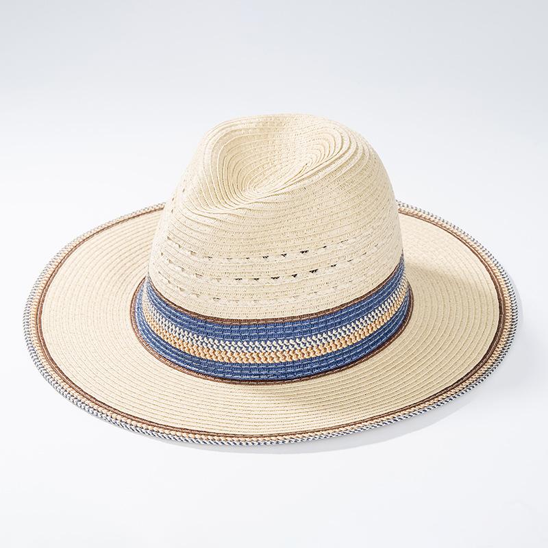 

Hat Summer Men s and Women s Straw Hat Shade Casual Beach Hat Retro Top Hat Big Brim Men s and Women s Wide Brim M（56-58cm）