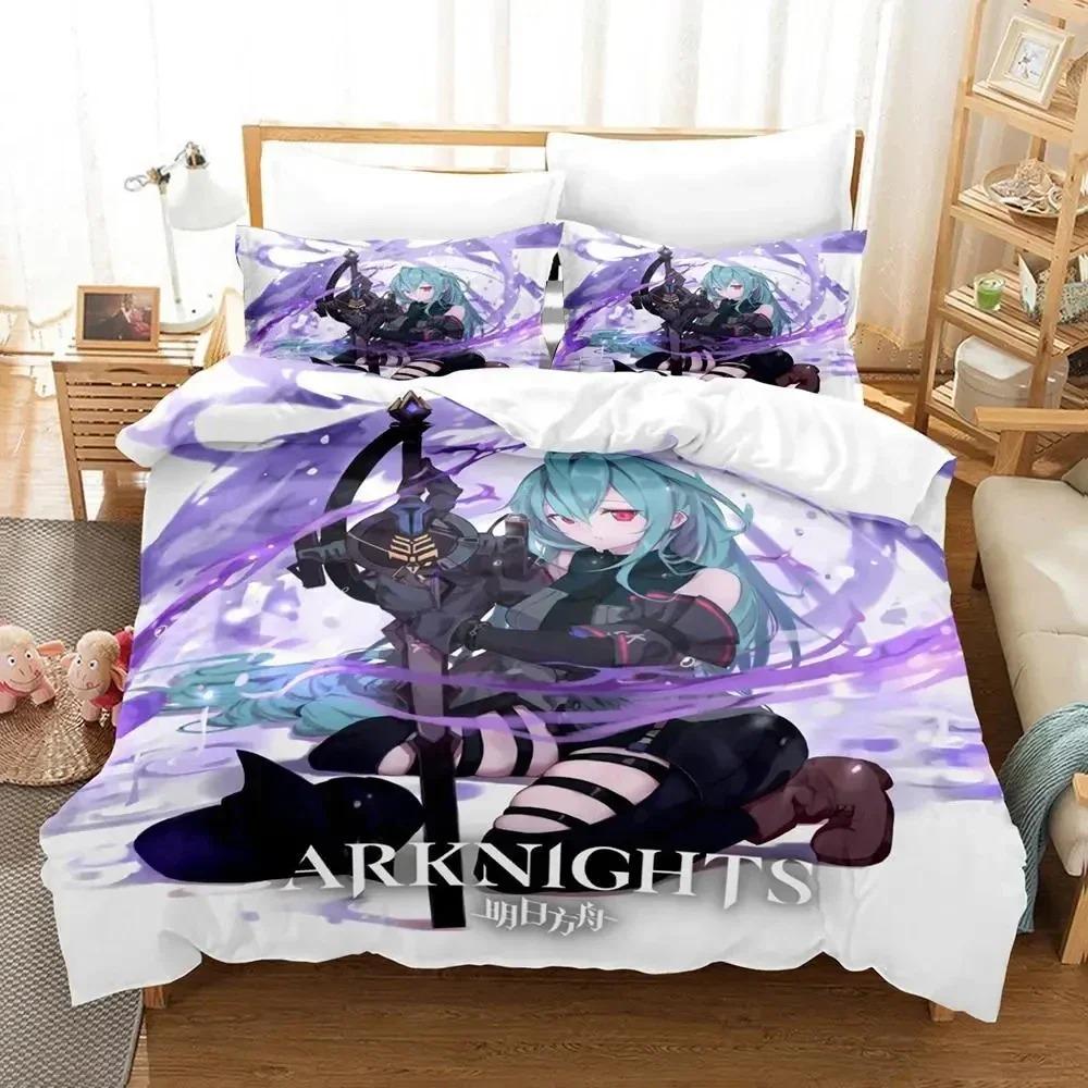 Elegant Lightweight king Queen Quilt Comforter Home Textiles For 3D Anime Arknights Bed Size Boys Adult