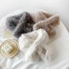 Winter plush scarf scarf women's versatile solid color imitation Rex rabbit hair scarf cross plush warm scarf