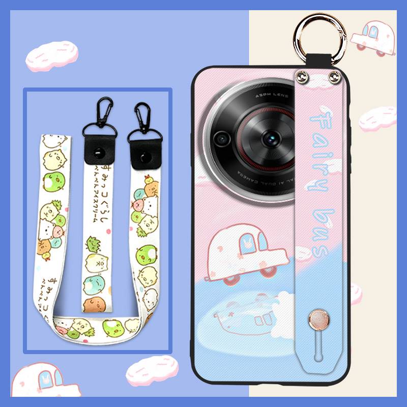 Tecknad Dammavvisande Mobilskal För ZTE Blade A75 5G/Nubia Focus 5G/Calf 5G Sött Skyddande Armband Tålig Silikonring