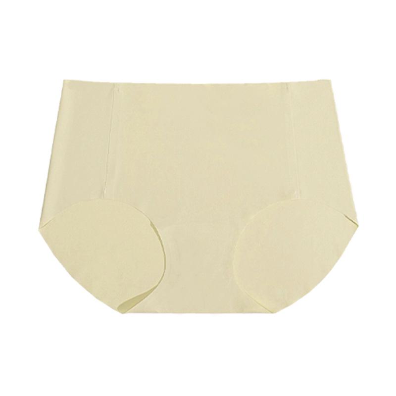 Women's Mid-High Waist Seamless Ice Silk Antibacterial Briefs - Breathable Mulberry Silk Crotch Shorts for Summer