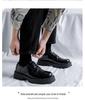 2025 Spring Youth Round Toe Low Heel Lace-up Casual Leather Work Shoes