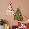 ZDQ Aesthetic Woven Christmas Tree Macrame Tapestry Wall Hanging Pendant with Decorative Tassel Cotton Rope for Apartment Decor