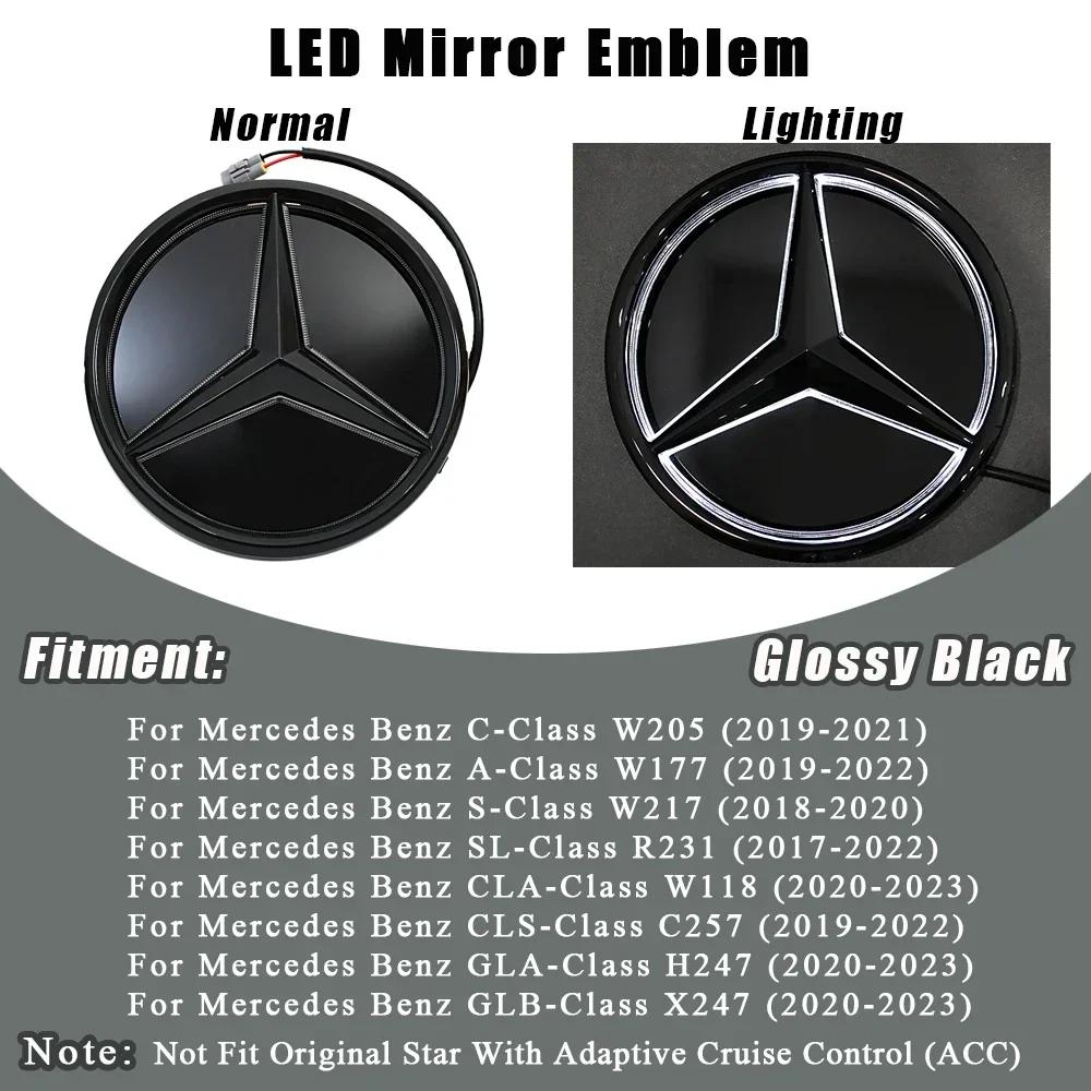 

Car Sticker Chrome Silver And Glossy Black Car Front Grilled Star Emblem Illuminated Logo For Mercedes Benz C A S SL CLA CLS GL