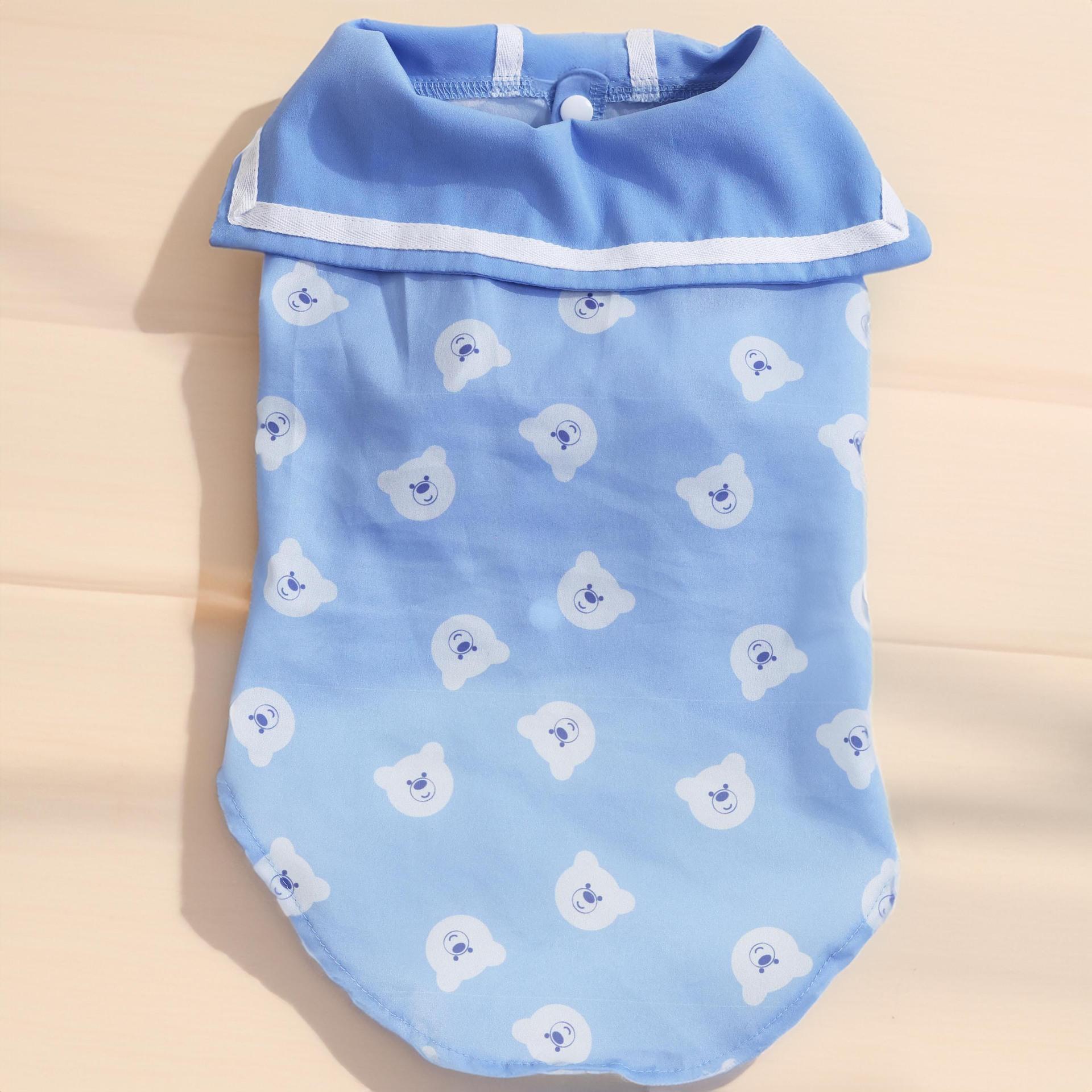 

Pet dog clothes, Bi Xiong clothes Xia thin sailor lapel small dog breathable vest factory XS синий