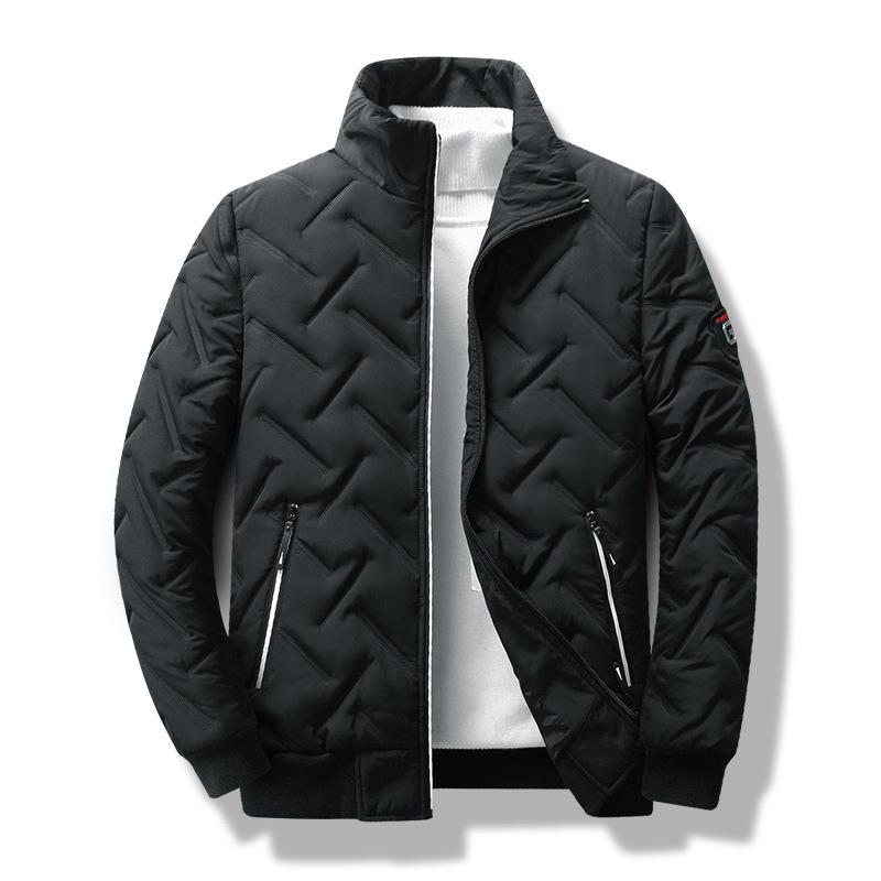 Men s Lightweight Autumn Winter Cotton Jacket - 2025 Trendy Stand Collar, Pearl Cotton Warm Top 2XL