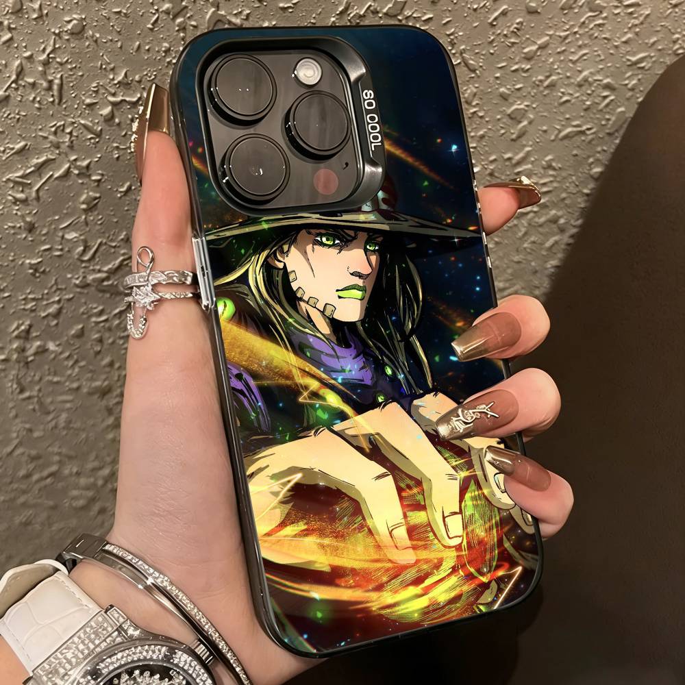 Anime JoJo's A-Adventure Zeppeli Phone Case For iPhone17,16,15,14,13,12,11Plus,Pro Max,XS,Colorful Silver Phone case Funda Cover