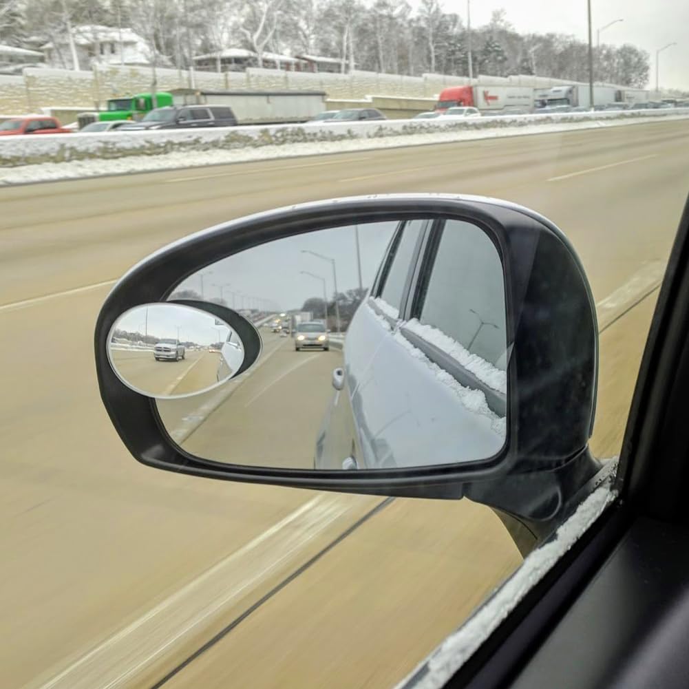Ampper Car Auxiliary Mirror Blind Spot Mirror, 360° Angle Adjustment