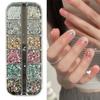Colorful Nail Rhinestones Star Moon Round Square Nails Art Decorations  Nail Beauty