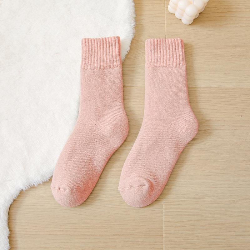 Women's Terry Fluffy Mid-Calf Socks - Thick, Warm, Imitation Cashmere for Autumn & Winter Versatility