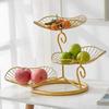 Lotus Leaf Shape 3-Tier Fruit Basket Metal Wire Fruit Storage Tray  Home Decoration
