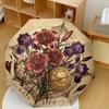 Celestial Botanical Illustration Automatic Umbrella Retractable Design With 8Rib Durability Durable Plastic Iron For Womenmen Vibrant Pattern Umbrella
