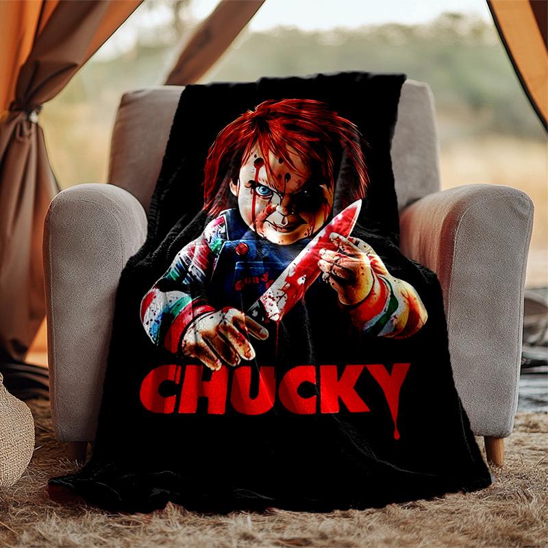 Chucky Flannel Blanket Soft Warm All-Season Throw, Design for Camping, Car Travel, Hiking Sofa, Bed, Office Perfect Gift for Parties