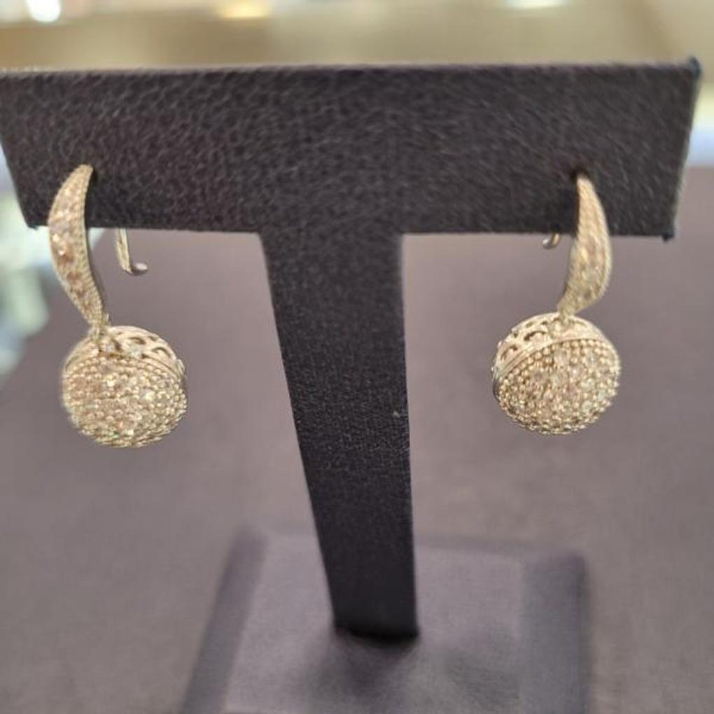 ARTRIA Front Cubic Ball Hook E Silver Needle Earrings CHAERET0023WHF