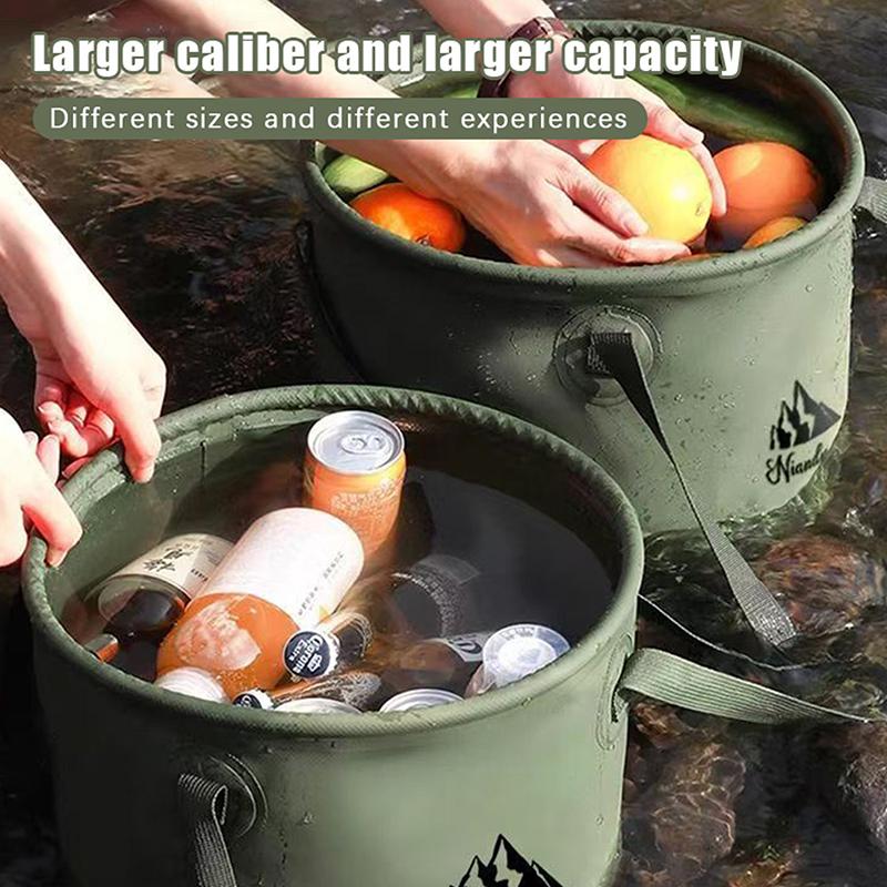 Tragbarer Faltbarer Eimer 5L 10L Großes Fassungsvermögen Outdoor Camping Reise Zusammenklappbarer Handlicher Wasserbehälter Für Outdoor Wandern