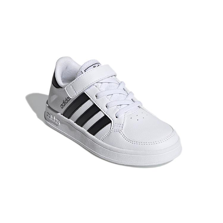 adidas Neo Breaknet Abrasion Resistant Low Top Kids' Skateboarding Shoes White Black Children Aged 3 7 Years Old FZ0106