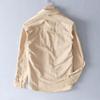 Men's Letter Print Long Sleeve Button Up Shirt Casual Loose Fit Pocket Design Workwear Style Top for Daily Wear