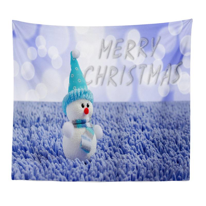 Christmas Snowman Tapestry - Festive Living Room Wall Hanging, Polyester Fabric Décor