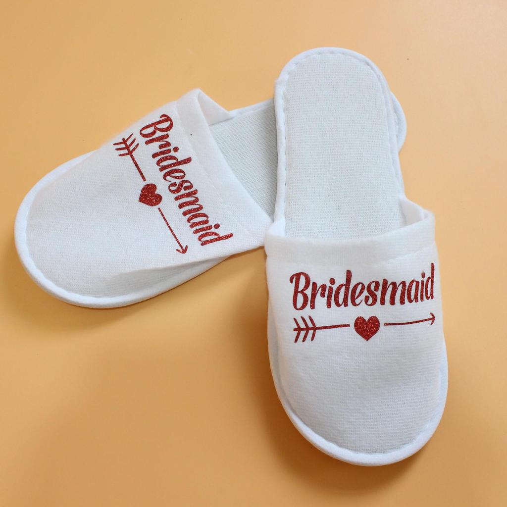 Bridesmaid Wedding Pajama Party Slippers - Colorful Letter Design
