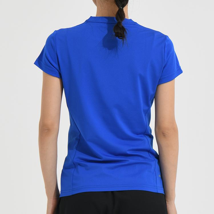 Li Ning Multifunctional Breathable Sweat-Absorbing Professional Competition Training Badminton Short Sleeve T-Shirt Women Tops Crystal-Blue AAYS064-2