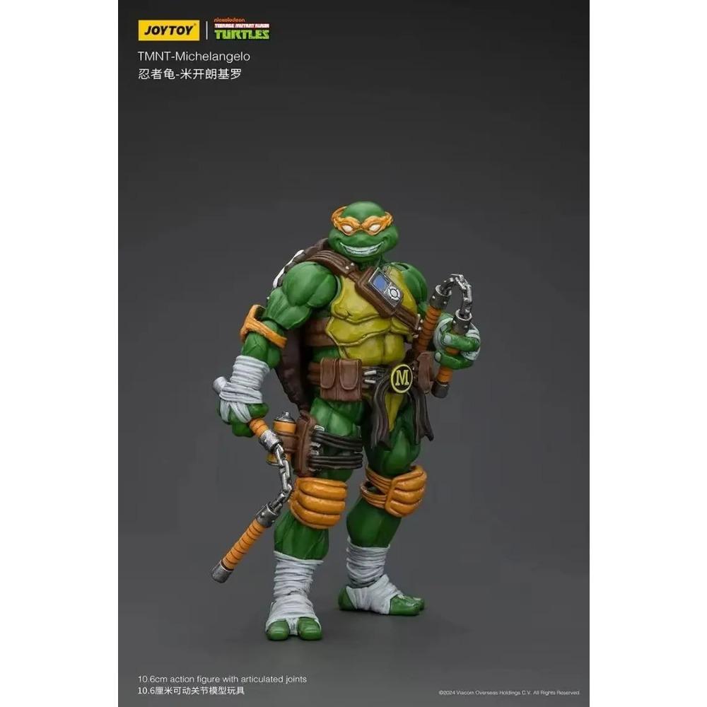 JOY TOY TMNT Michelangelo Action Figures Original Doll Decoration Gift Collection Garage Model Kits