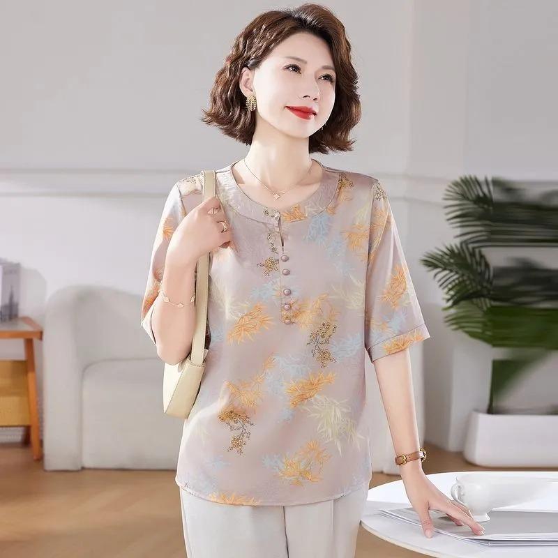 Neue Sommer-T-Shirts im chinesischen Stil Lockere Damenhemden im westlichen Stil Dünne lässige Oberteile mit Temperament