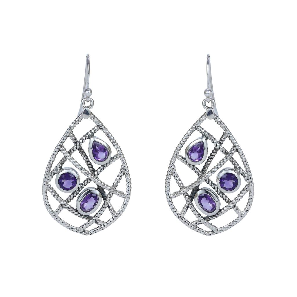 Handmade Garnet Earrings, 925 Sterling Silver Earrings, Designer Jewelry, Gift for Wife