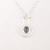 Natural Moss Agate Gemstone 925 Sterling Silver Jewelry Handcrafted Pendant 1.4" PP-57-27