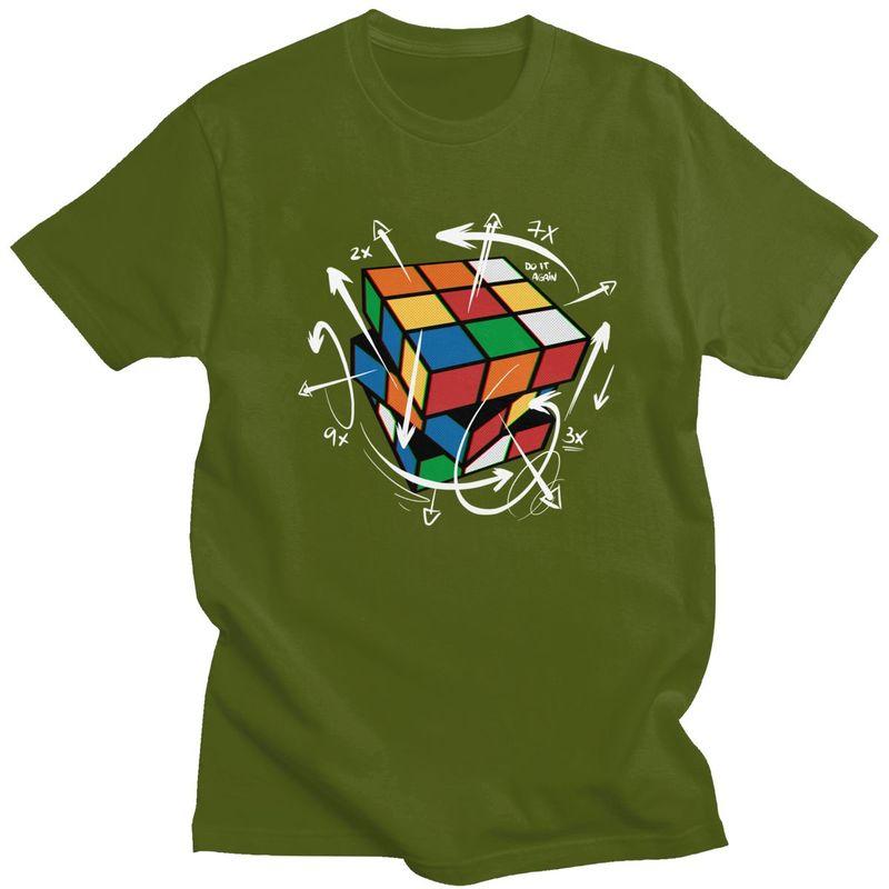 Custom Rubix Rubiks Cube Math Formula T Shirt for Men Tshirt Casual Tees Geek Magic Gift Tshirt Slim Fit Clothing