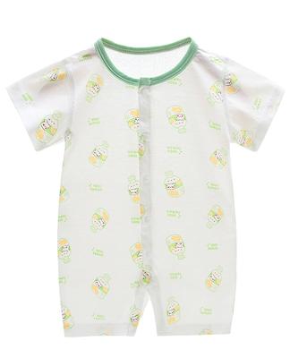 Neugeborenes Kurzarm Wickel-Strampelanzug Baumwoll-Body Overall Mesh-Rücken Kühlende Babykleidung Baumwolle Sommer Dünn [Hapipana] 100% (Babyflasche, 59)