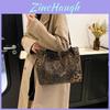 Stylish Large Capacity Casual Tote Bag With Vintage Leopard Print Design For Everyday Use