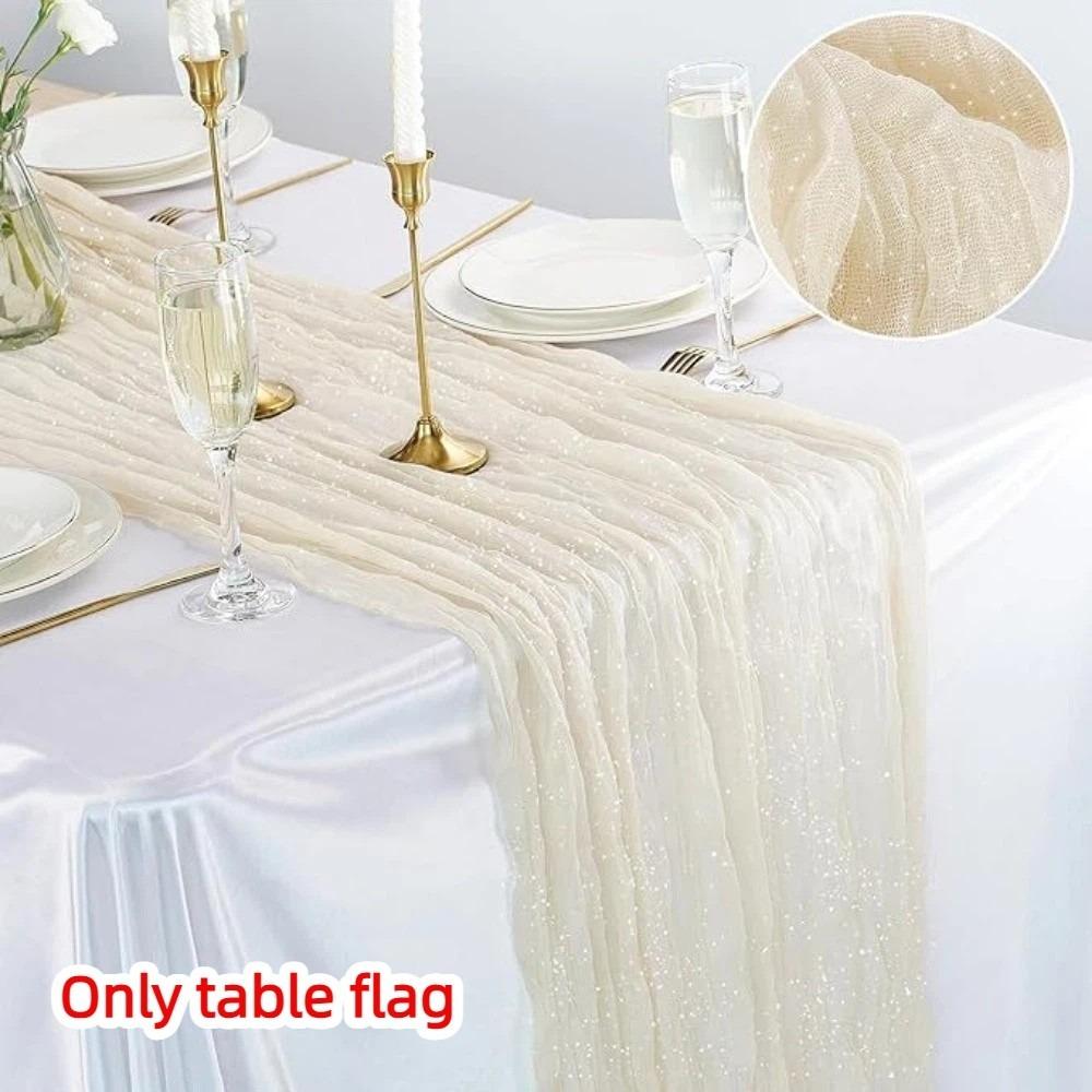Semi-Sheer Cheese Cloth Table Runner Multicolor Shimmer Wedding Table Runner Fine Flash Country Wedding Decoration Wedding Decor