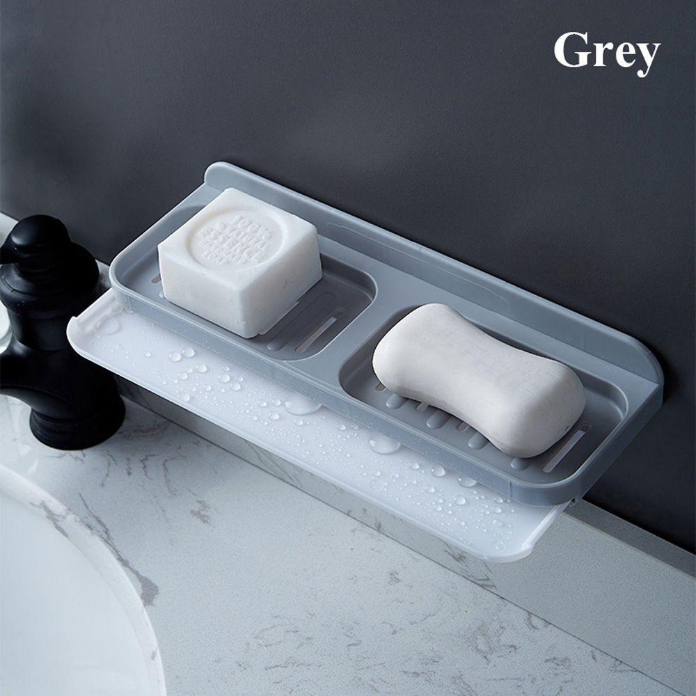 

Shower Double Grid Drain Tray Wall Mounted Hanging Shelf Storage Rack Soap Holder Soap Dishes серый