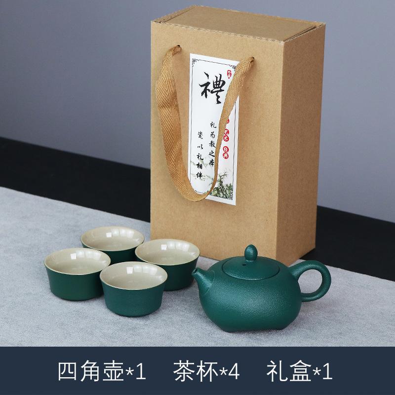 Travel tea set tea tray household kung fu tea set outdoor portable teapot ceramic business gift