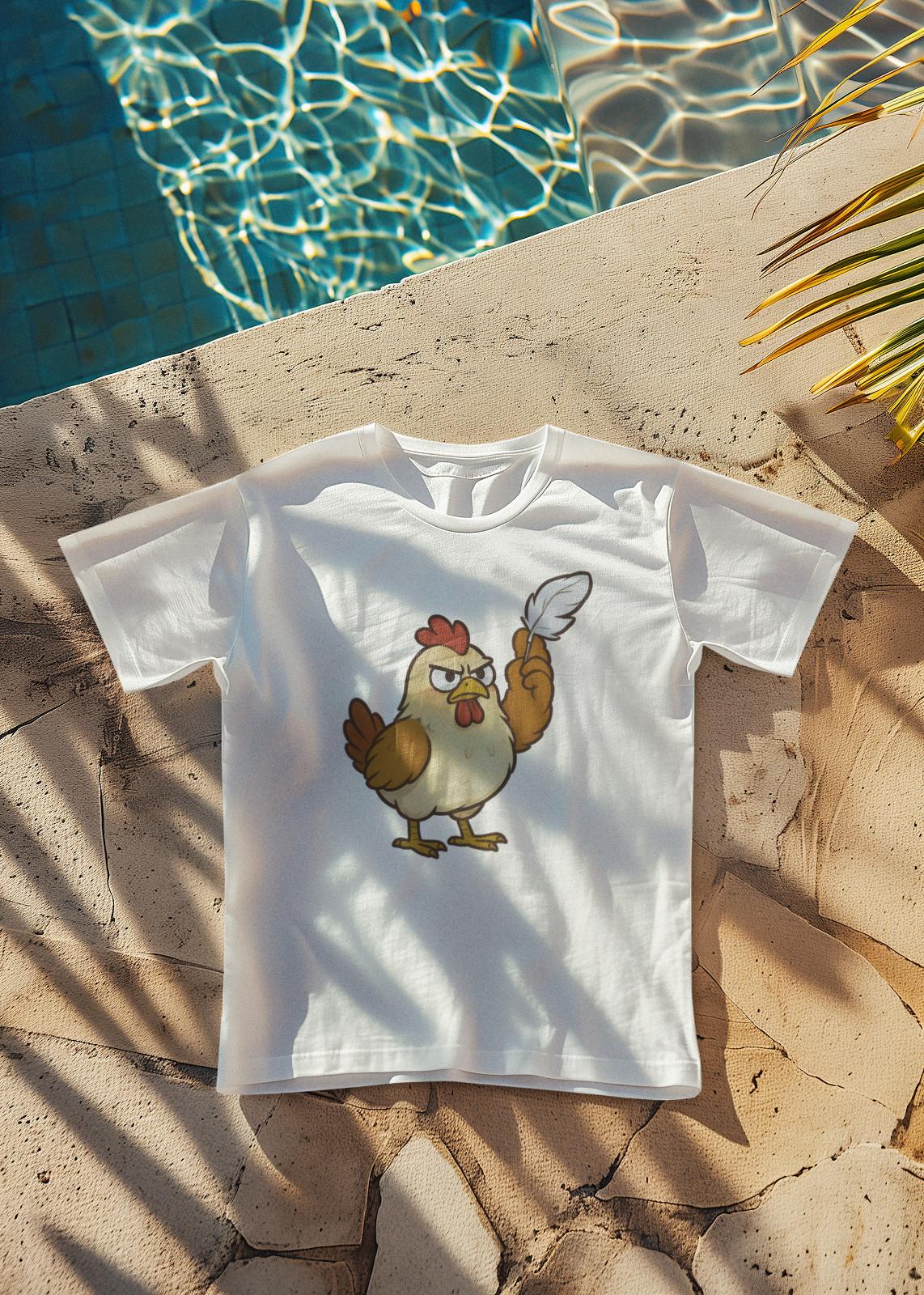 Angry Chicken Funny Graphic T-Shirt Feather Humor Tee Farm Animal Unisex A28 4XL