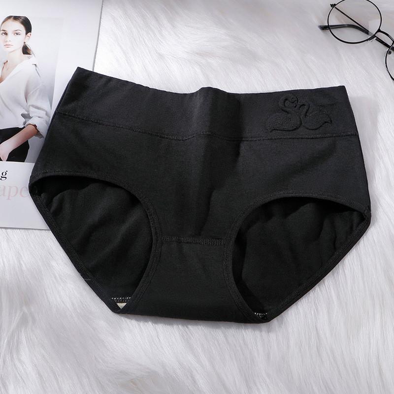 

Stylish Mid Cotton Waist Briefs For Young Women Featuring Breathable Comfort Patterns And Black,L