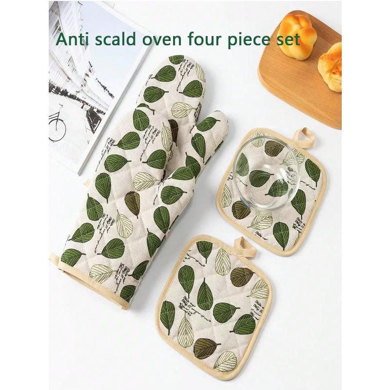 Oven Mitt Set, Microwave Oven Gloves, Heat Resistant Glove Set, Heat Resistant, Modern Kitchen Tools for Handling Hot Pots and Pans