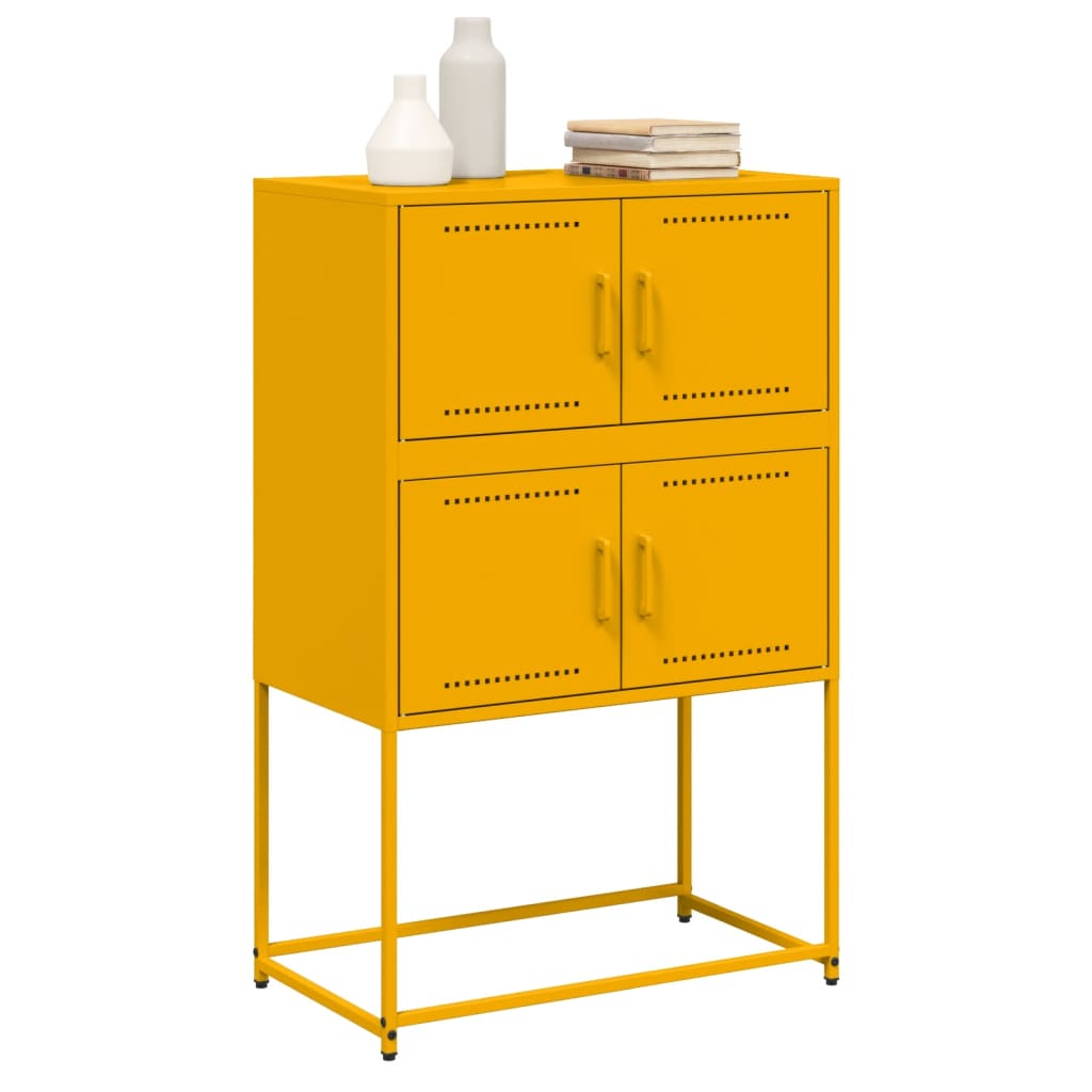 Sideboard Mustard Yellow 68.5 x 38.5 x 107 cm Steel