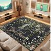 Floral Garden Theme Crystal Velvet Floor Rug Personalized Custom Name Text Warm Carpet Home Decoration