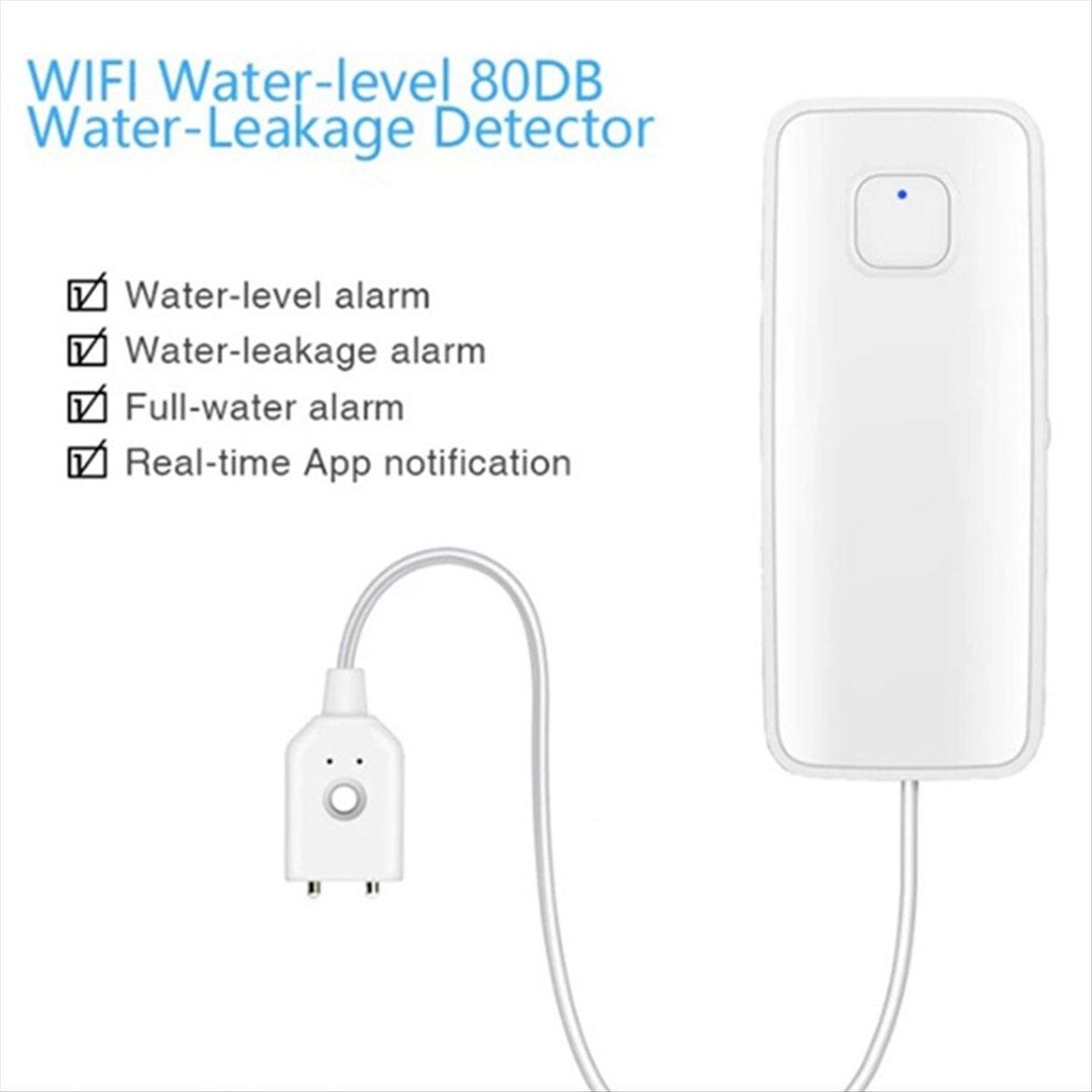 2 шт. Tuya WiFi Умный датчик протечки воды Удаленный мониторинг Детектор уровня перелива воды Звуковая сигнализация 80 дБ China Mainland