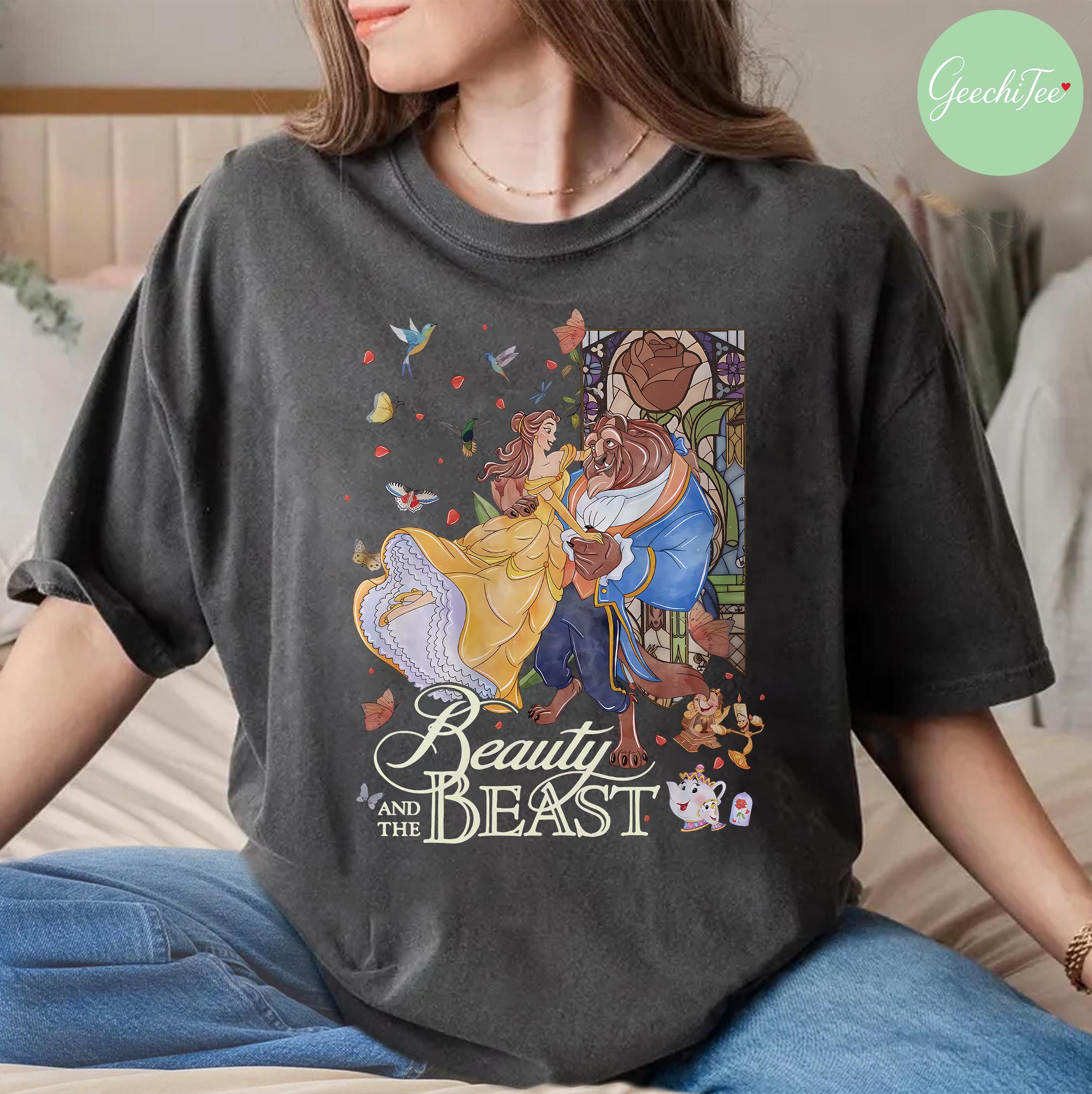 Princess Belle Tshirt Womens Tshirt Four Seasons Unisexs and Womens Pure Cotton Casual Fashion Retro Clothing S