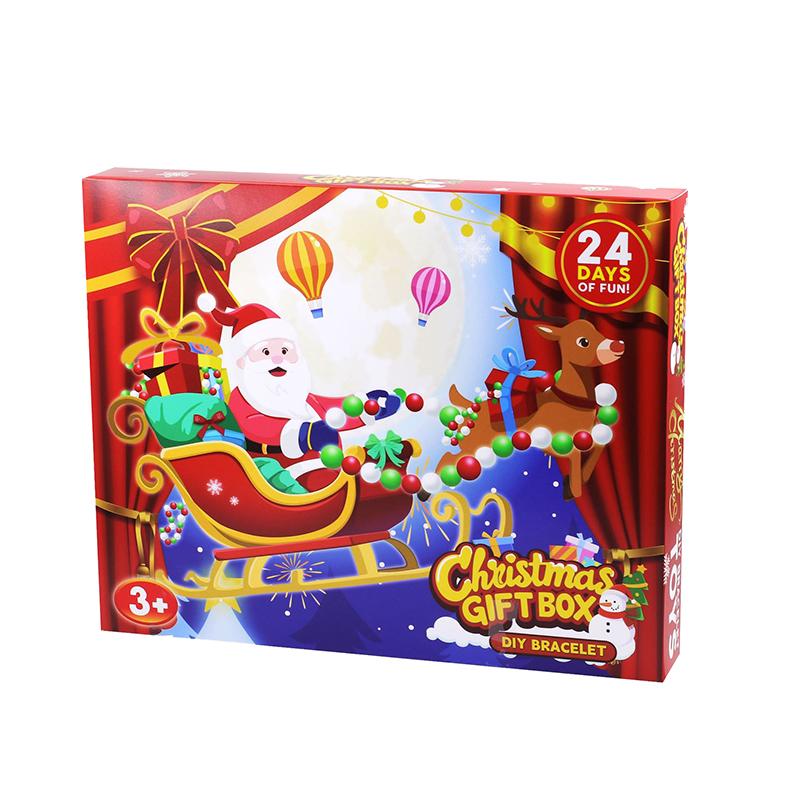 Christmas Advent Calendar Bracelets Set,24 Days Christmas Countdown Advent Calendar Charm Bracelet Gift With 24 Bracelets