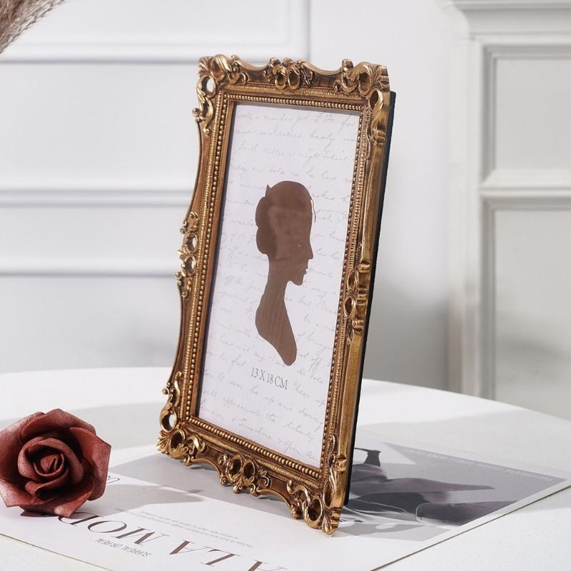 Antique Ornate Square Photo Frame for Tabletop Wall Display,Retro Picture Frame,Decorative Photo Frame Home Decors