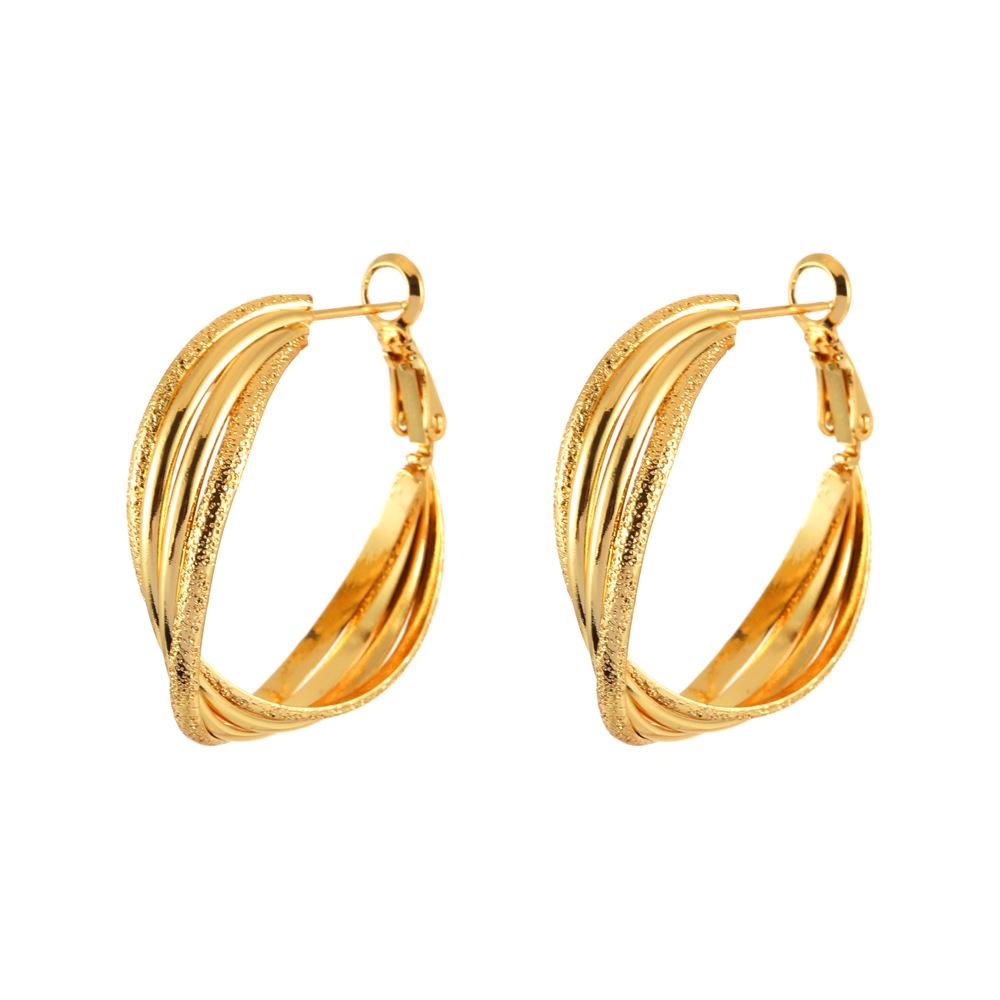 European & American Fashion Multi-layer Cross Earrings - Elegant, Light, High-end Design for Women
