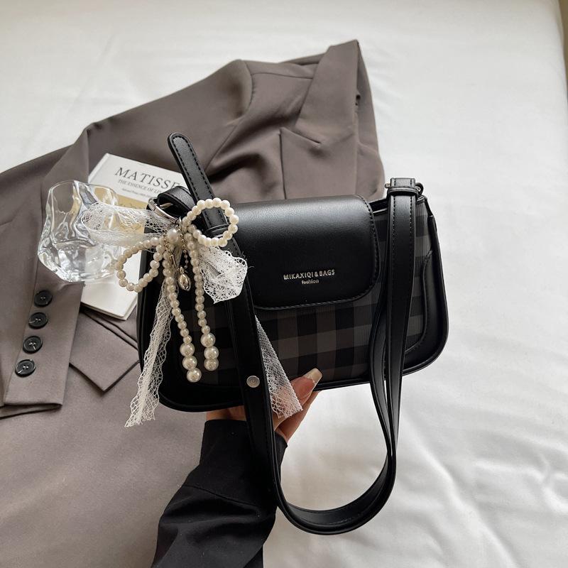 High-end Printed Bag Women's New High-end Niche Design Contrasting Color Single Shoulder Underarm Messenger Bag