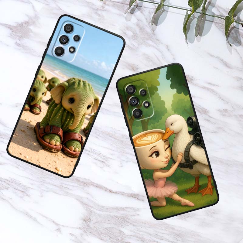 Tung Tung Tung Sahur Pattern Case For Samsung A41 A35 A34 A33 A32 A25 A24 A23 A21s A06 A05 A04 A03 Note 10 20 Ultra 5G Black