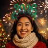Colorful 2026 New Year Headbands Number Glitter Headwear Star Strip Headband  Christmas Party