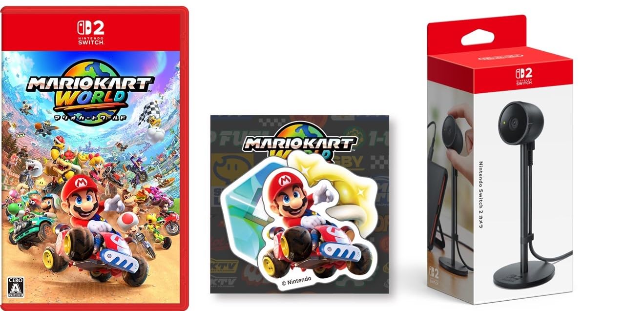 

Mario Kart World Switch 2 Настоящий Nintendo Switch 2 Набор из 3 голографических наклеек в комплекте - & [Продукт Nintendo] [Бонус] вырубка