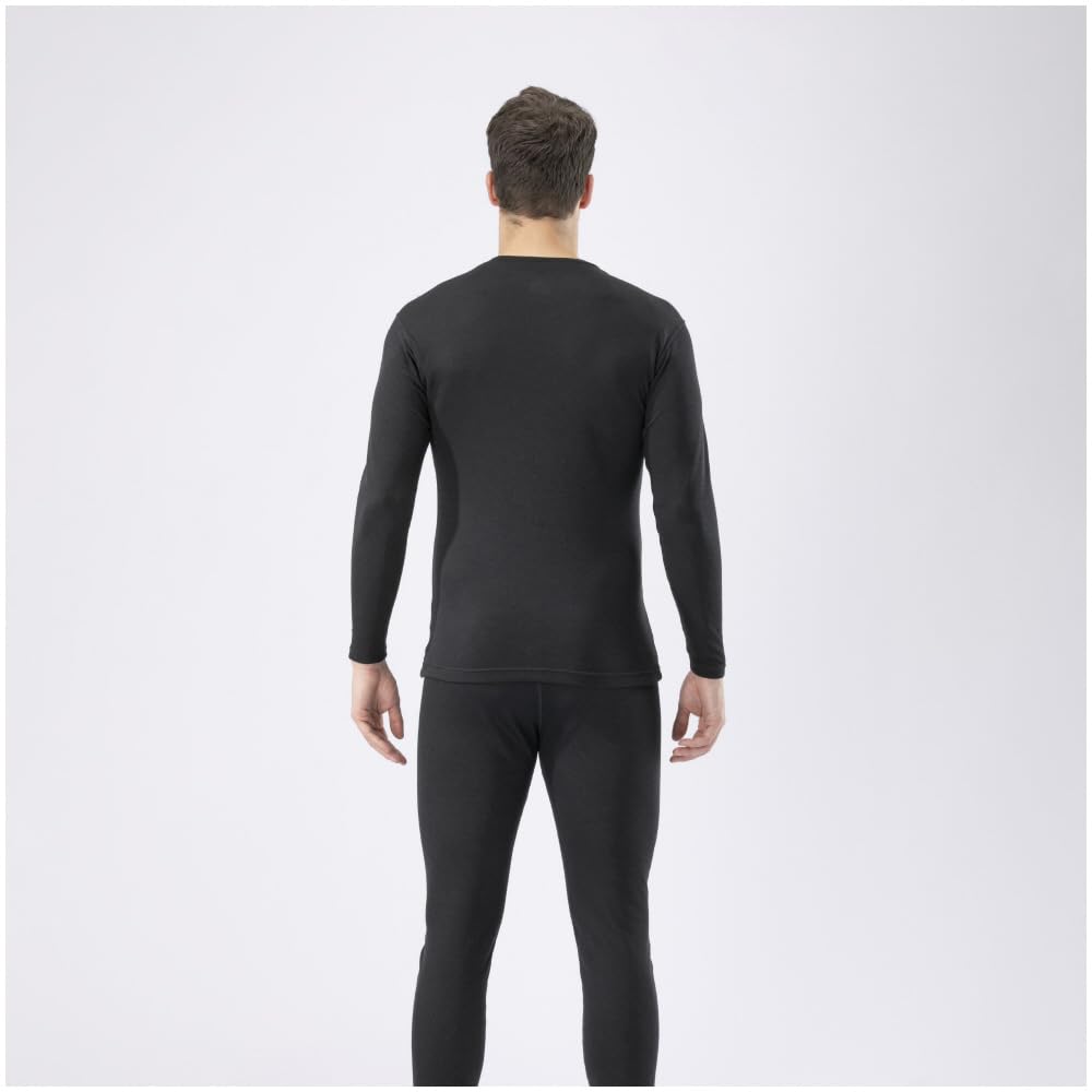 Mizuno Breath Thermo Thick for Crew Neck Long Sleeve Size LL Underwear, Heat-Generating Material, Active, Men's Shirt, Black,
